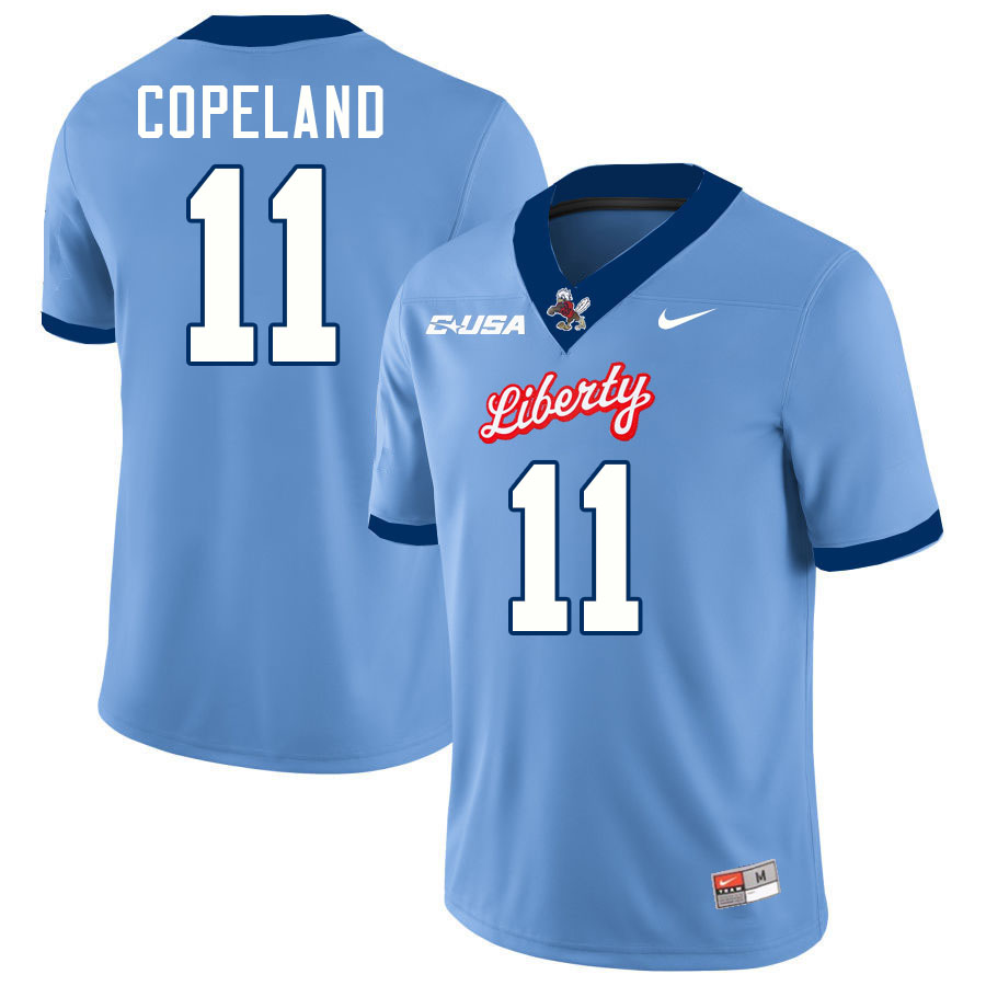 Liberty Flames #11 Darius Copeland College Football Jerseys Stitched-Light Blue